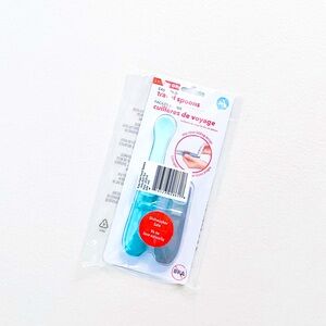 3/$25 Skip Hop Easy-Fold Travel Spoons Stay-Clean Baby Pack & Feed Grey Teal 3M+